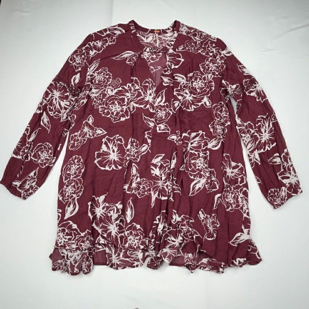 Free People Tree Swing Floral Print Tunic Mini Dress